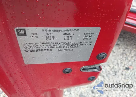 2008 Chevrolet Impala Ls from USA, damaged, VIN 2G1WB58K089277930